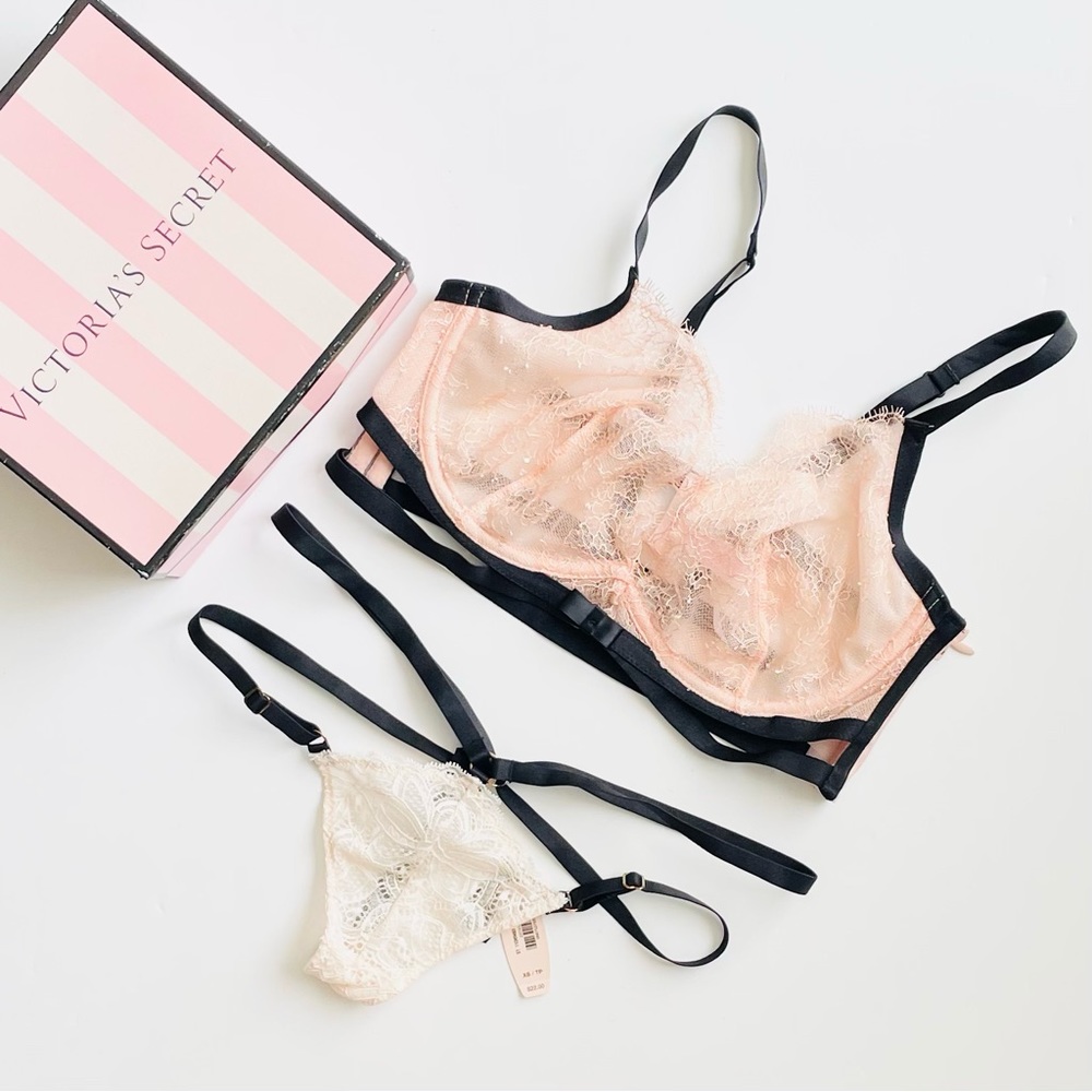 32DD XS Victoria’s Secret strappy bra set - Picture 1 of 6